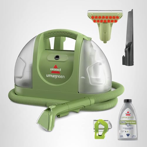 BISSELL Little Green Mini Portable Carpet and Upholstery Deep Cleaner, Car/Auto Detailer, with HydroRinse Self-Cleaning Tool and 4" Tough Stain Tool, Tea Green, 4075