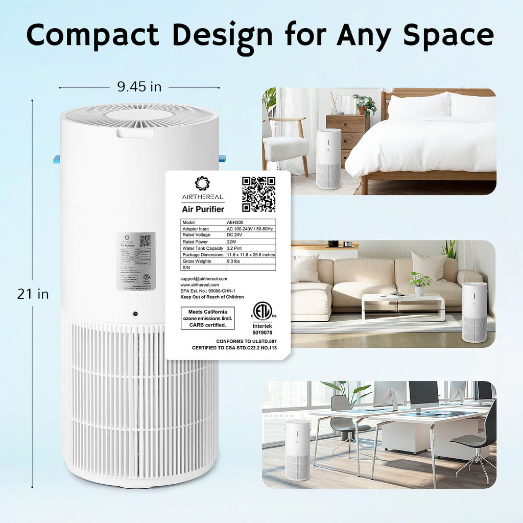 Ethereal Rain AEH300 Air Purifier & Humidifier Combo - European version