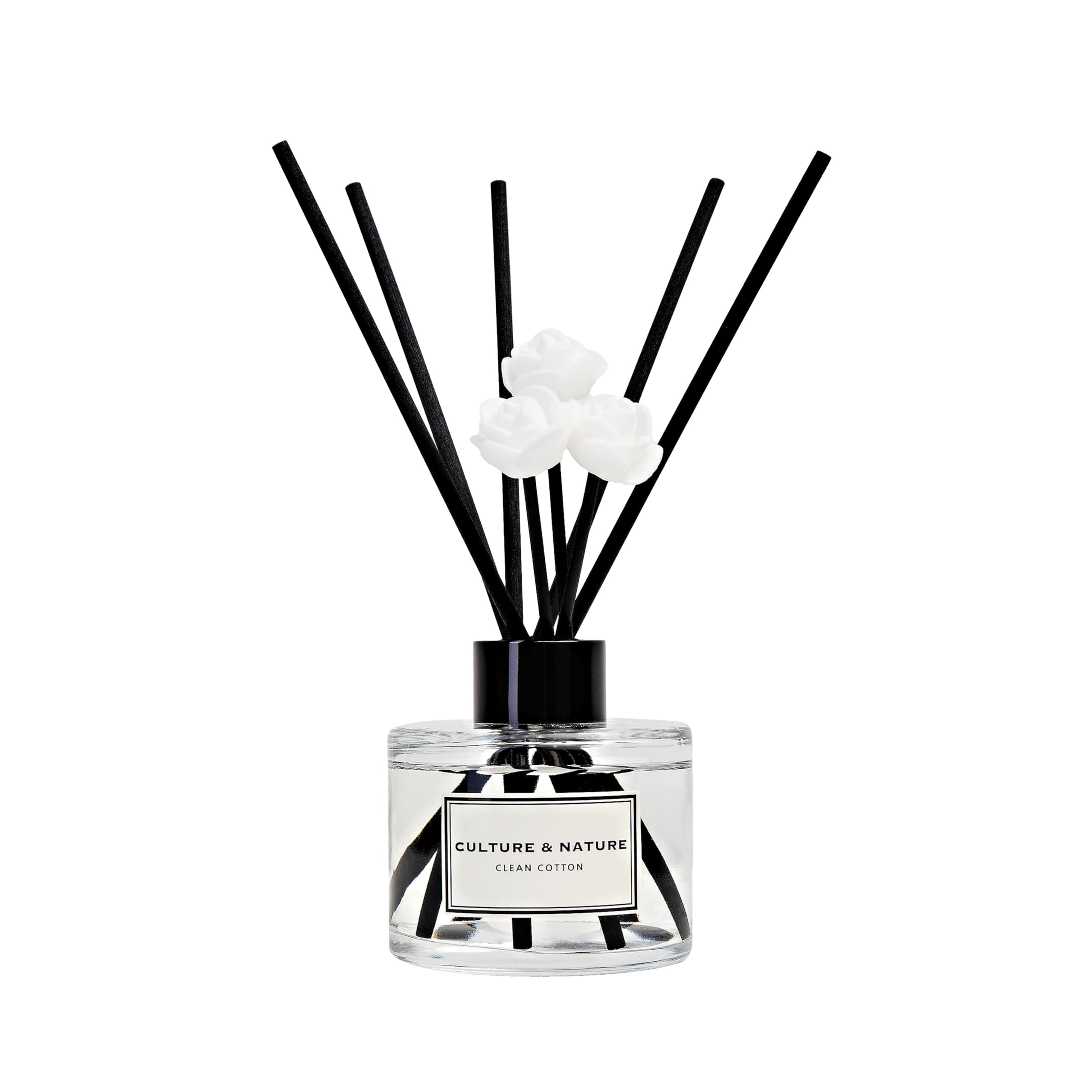 CULTURE & NATURE Reed Diffuser Set 6.7oz (200ml) Black Cherry Scented Diffuser with Sticks Home Fragrance Reed Diffuser for Bathroom Shelf Decor