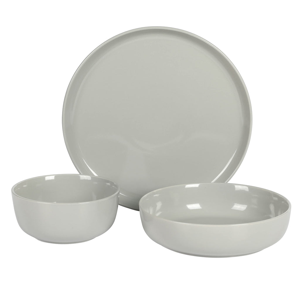 Gibson Home Oslo Porcelain Chip and Scratch Resistant Dinnerware Set, Service for 4 (16pcs), Ceramic Plates and Bowls Dishes Sets, White - Microwave and Dishwasher Safe