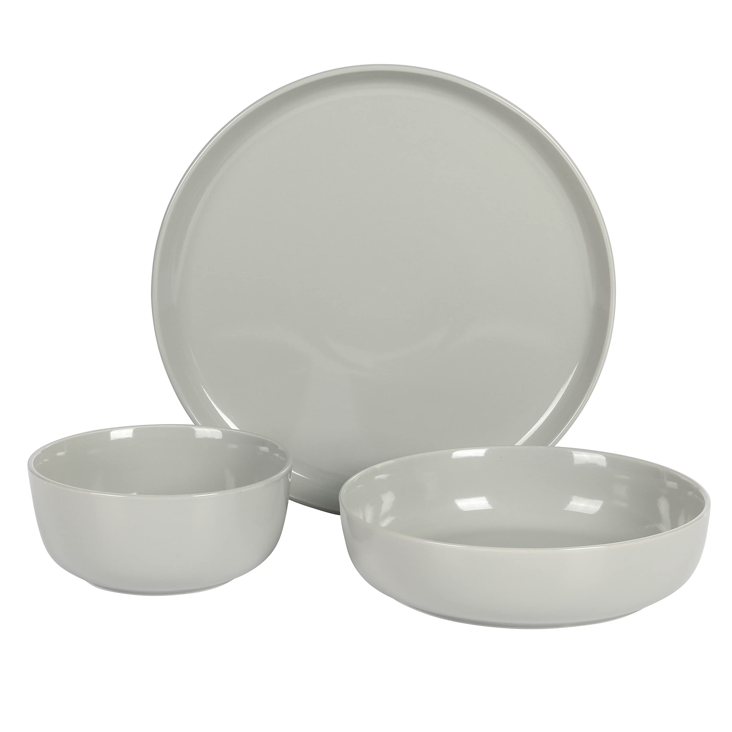 Gibson Home Oslo Porcelain Chip and Scratch Resistant Dinnerware Set, Service for 4 (16pcs), Ceramic Plates and Bowls Dishes Sets, White - Microwave and Dishwasher Safe