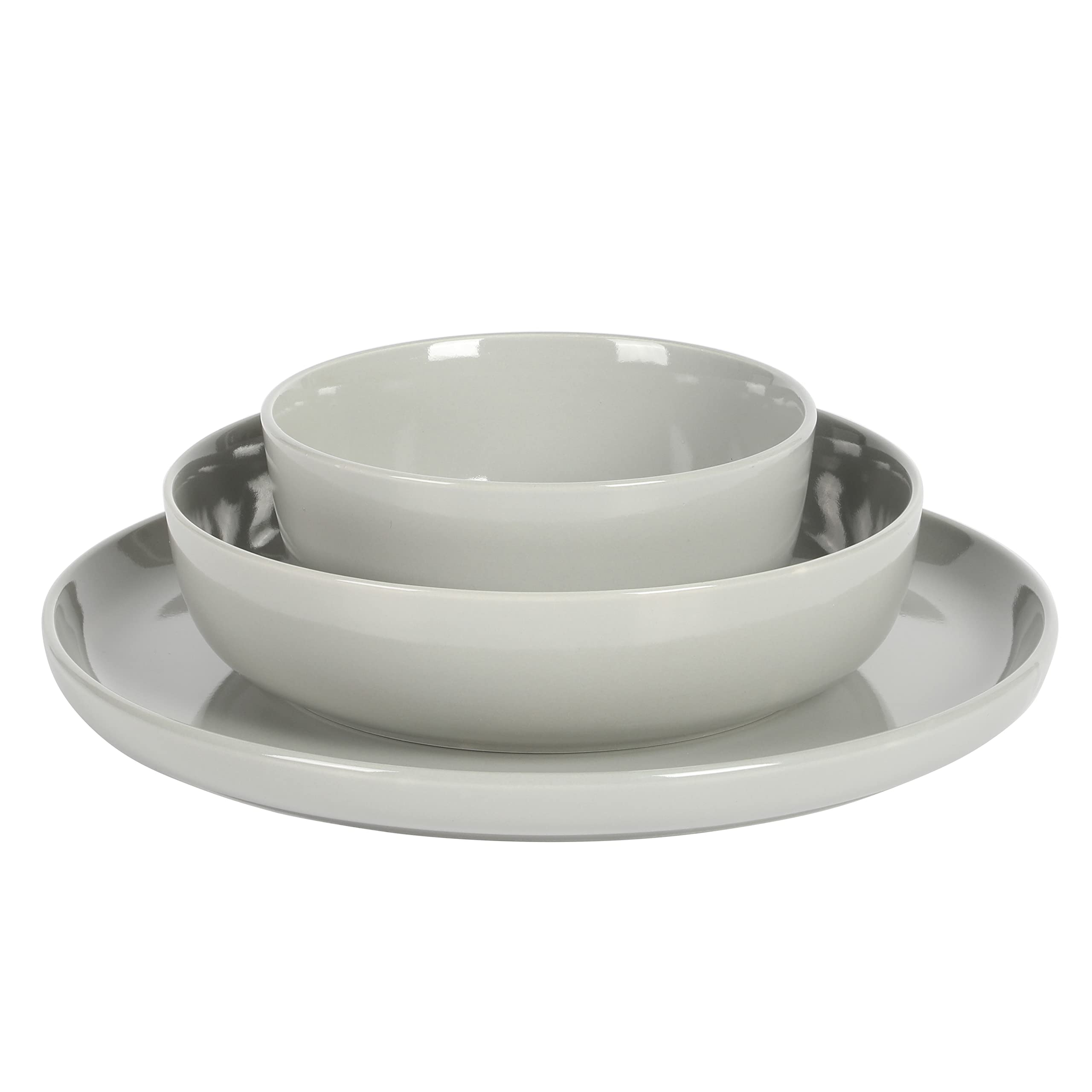 Gibson Home Oslo Porcelain Chip and Scratch Resistant Dinnerware Set, Service for 4 (16pcs), Ceramic Plates and Bowls Dishes Sets, White - Microwave and Dishwasher Safe