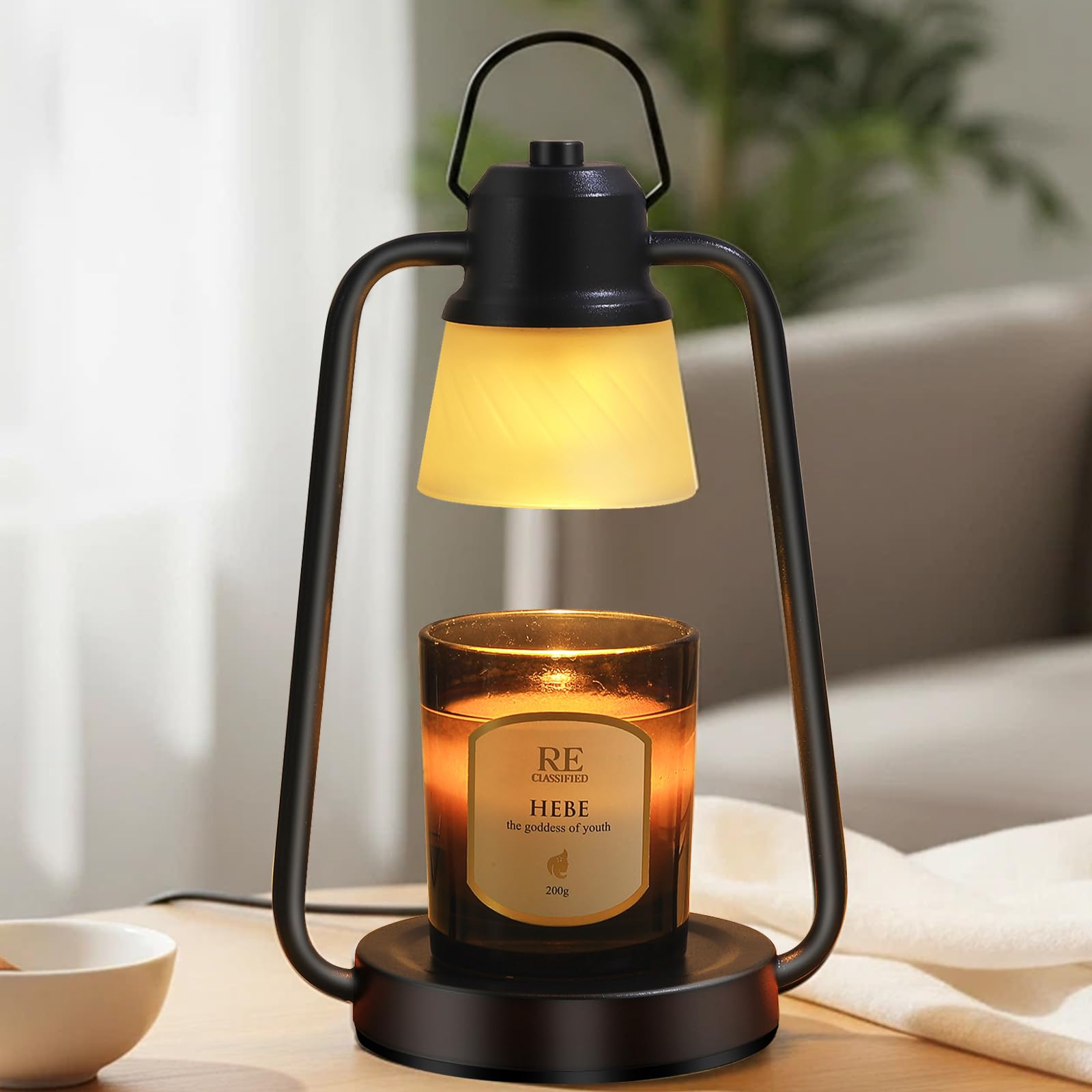 Candle Warmer Lamp with Timer Dimmable - Adjustable Electric Wax Melt Warmer Scented Large Jar Candles Lights, House Warming Birthday Gifts for Women, New Home Living Room Decor, Modern