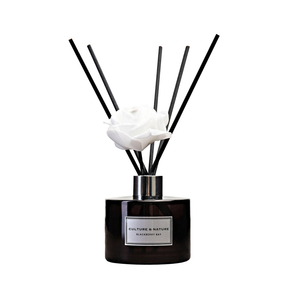 CULTURE & NATURE Reed Diffuser Set 6.7oz (200ml) Black Cherry Scented Diffuser with Sticks Home Fragrance Reed Diffuser for Bathroom Shelf Decor