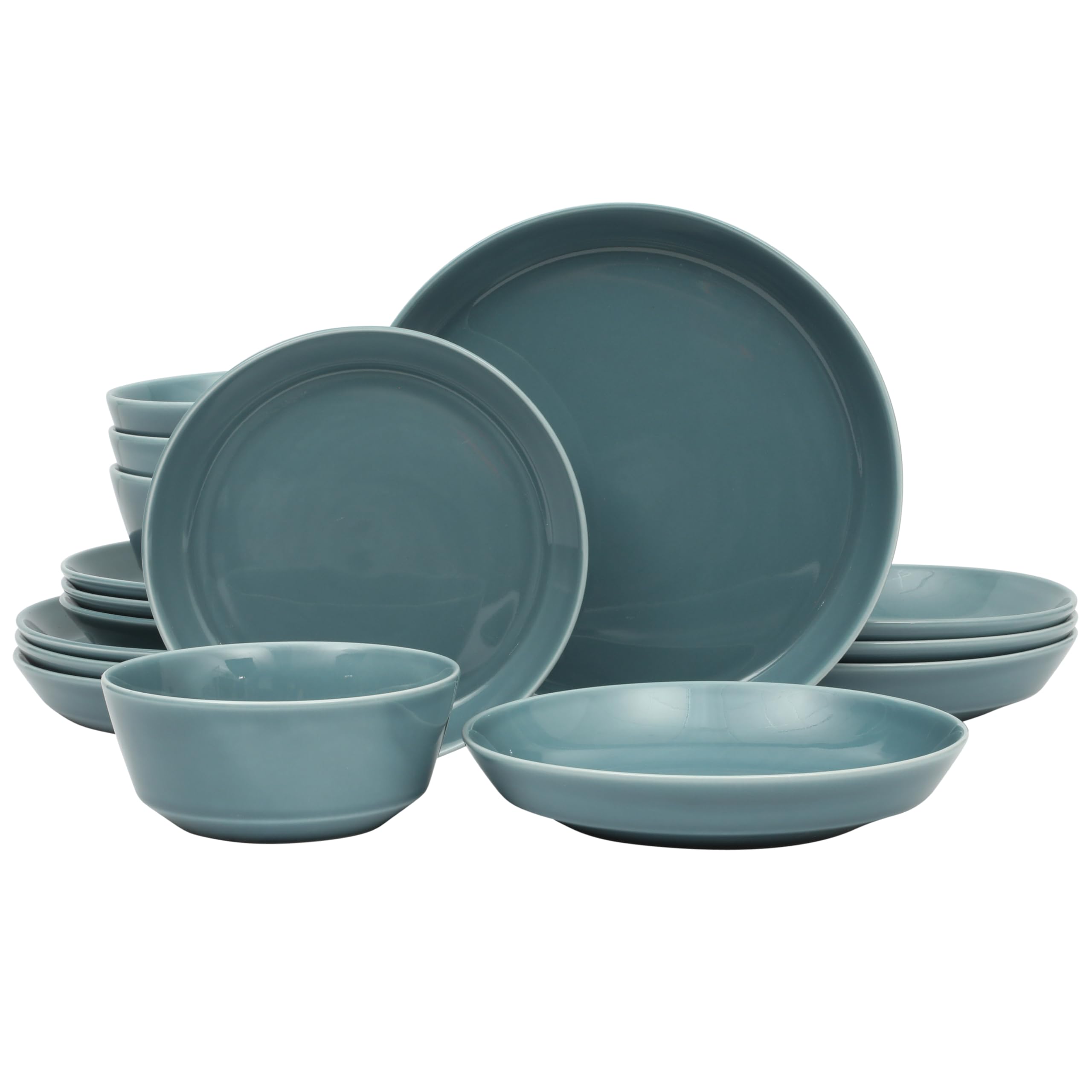 Gibson Home Oslo Porcelain Chip and Scratch Resistant Dinnerware Set, Service for 4 (16pcs), Ceramic Plates and Bowls Dishes Sets, White - Microwave and Dishwasher Safe