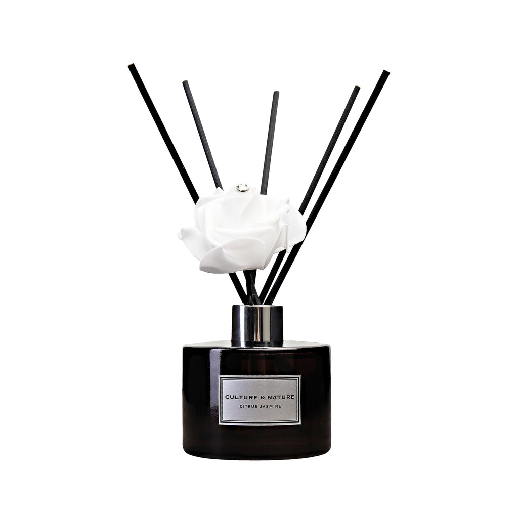 CULTURE & NATURE Reed Diffuser Set 6.7oz (200ml) Black Cherry Scented Diffuser with Sticks Home Fragrance Reed Diffuser for Bathroom Shelf Decor