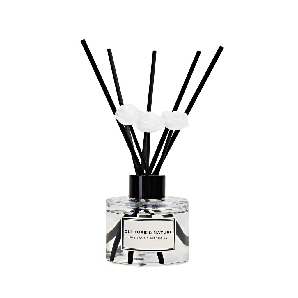 CULTURE & NATURE Reed Diffuser Set 6.7oz (200ml) Black Cherry Scented Diffuser with Sticks Home Fragrance Reed Diffuser for Bathroom Shelf Decor
