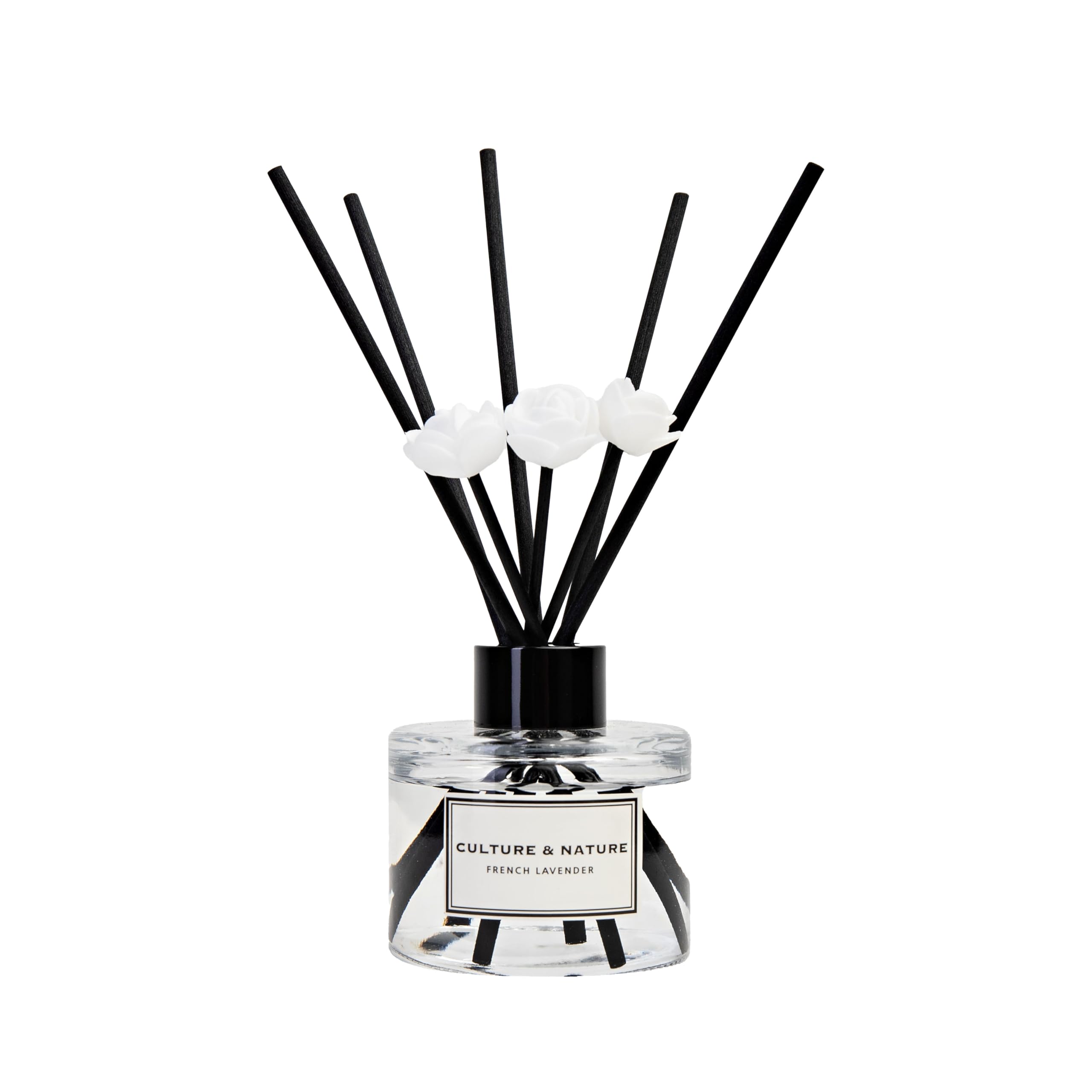 CULTURE & NATURE Reed Diffuser Set 6.7oz (200ml) Black Cherry Scented Diffuser with Sticks Home Fragrance Reed Diffuser for Bathroom Shelf Decor