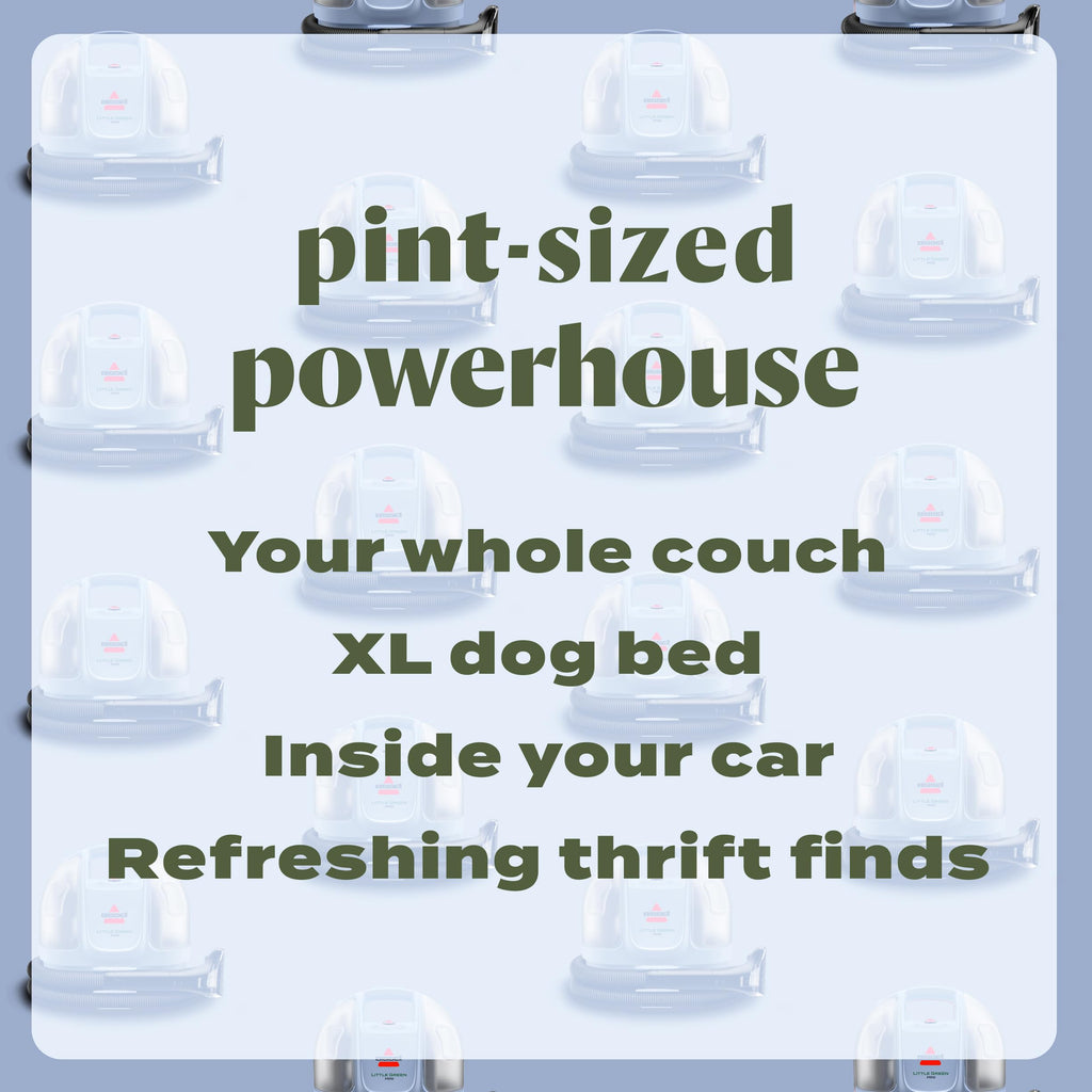 BISSELL Little Green Mini Portable Carpet and Upholstery Deep Cleaner, Car/Auto Detailer, with HydroRinse Self-Cleaning Tool and 4" Tough Stain Tool, Tea Green, 4075