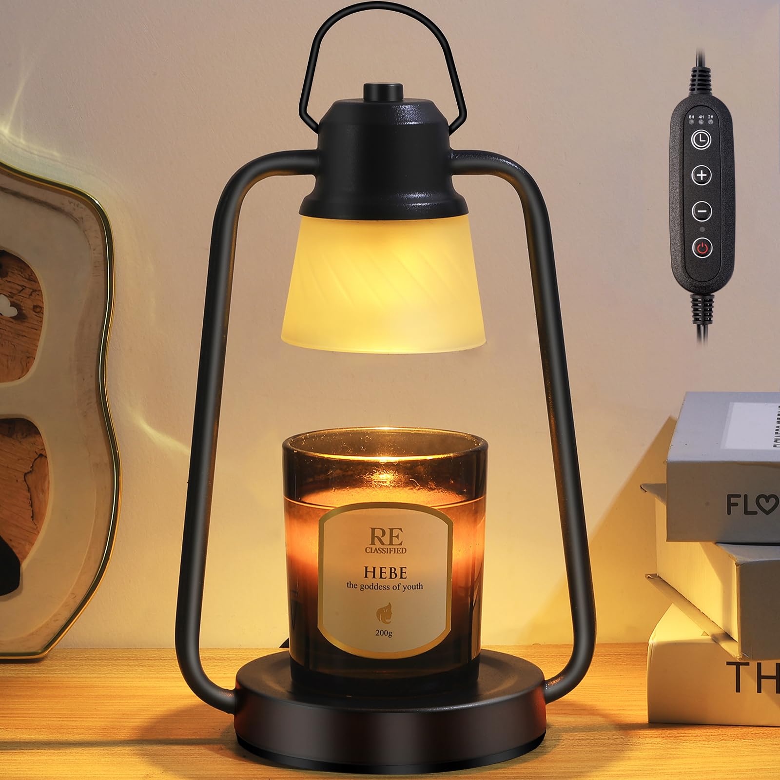 Candle Warmer Lamp with Timer Dimmable - Adjustable Electric Wax Melt Warmer Scented Large Jar Candles Lights, House Warming Birthday Gifts for Women, New Home Living Room Decor, Modern