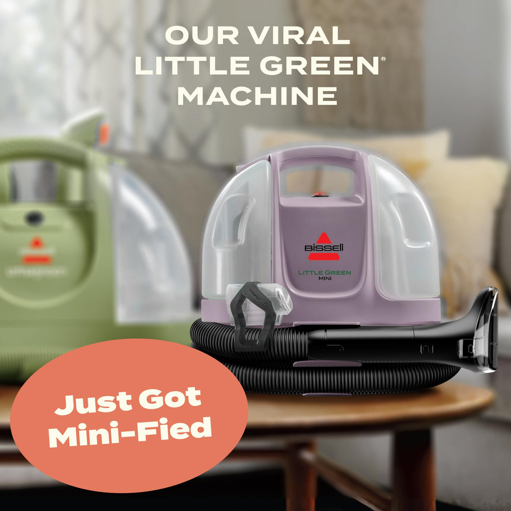 BISSELL Little Green Mini Portable Carpet and Upholstery Deep Cleaner, Car/Auto Detailer, with HydroRinse Self-Cleaning Tool and 4" Tough Stain Tool, Tea Green, 4075