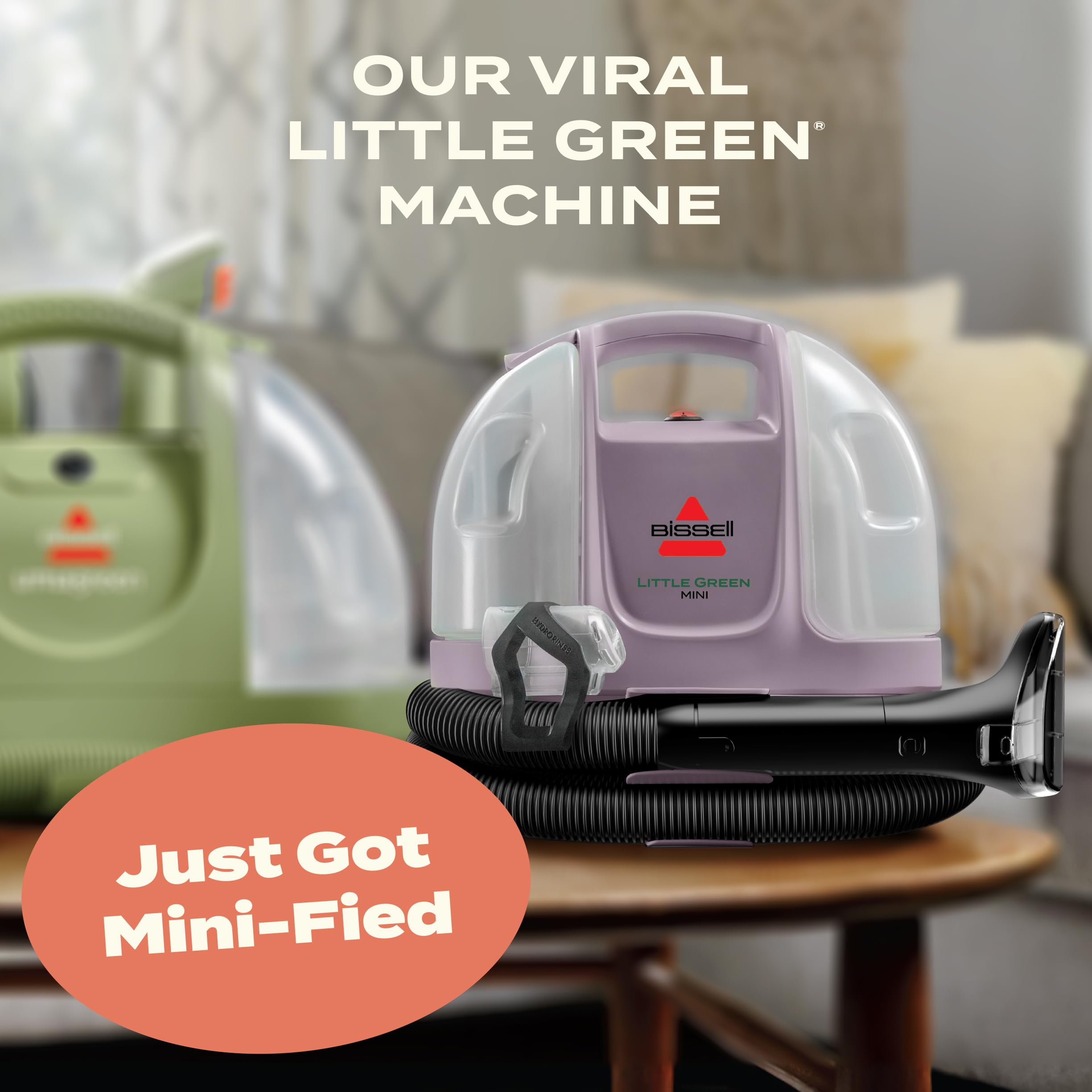 BISSELL Little Green Mini Portable Carpet and Upholstery Deep Cleaner, Car/Auto Detailer, with HydroRinse Self-Cleaning Tool and 4" Tough Stain Tool, Tea Green, 4075