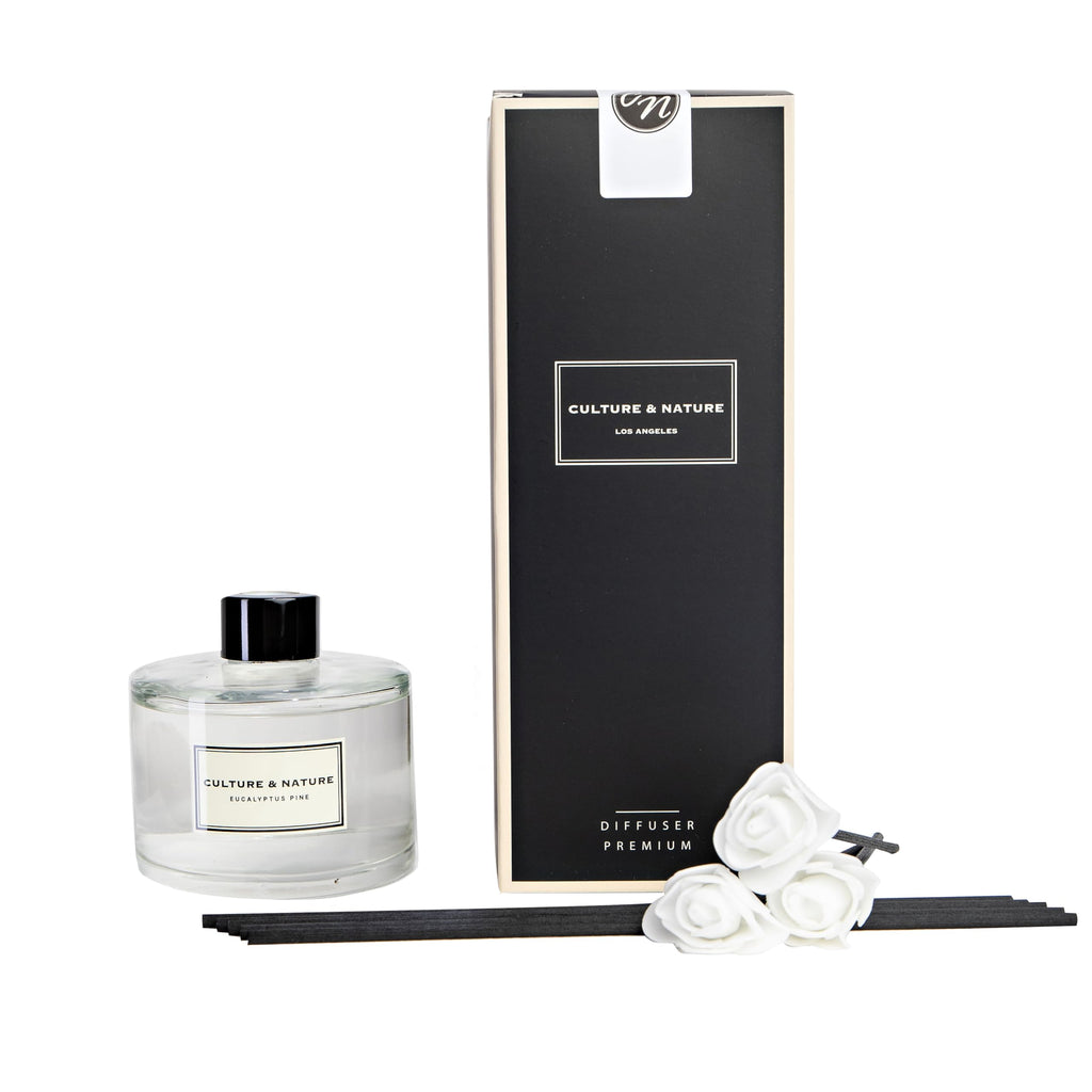 CULTURE & NATURE Reed Diffuser Set 6.7oz (200ml) Black Cherry Scented Diffuser with Sticks Home Fragrance Reed Diffuser for Bathroom Shelf Decor