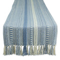 DII Farmhouse Braided Stripe Table Runner Collection, 15x72 (15x77, Fringe Included), Stone