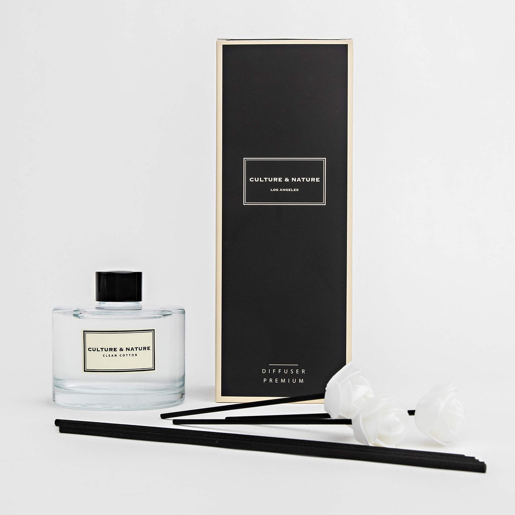 CULTURE & NATURE Reed Diffuser Set 6.7oz (200ml) Black Cherry Scented Diffuser with Sticks Home Fragrance Reed Diffuser for Bathroom Shelf Decor