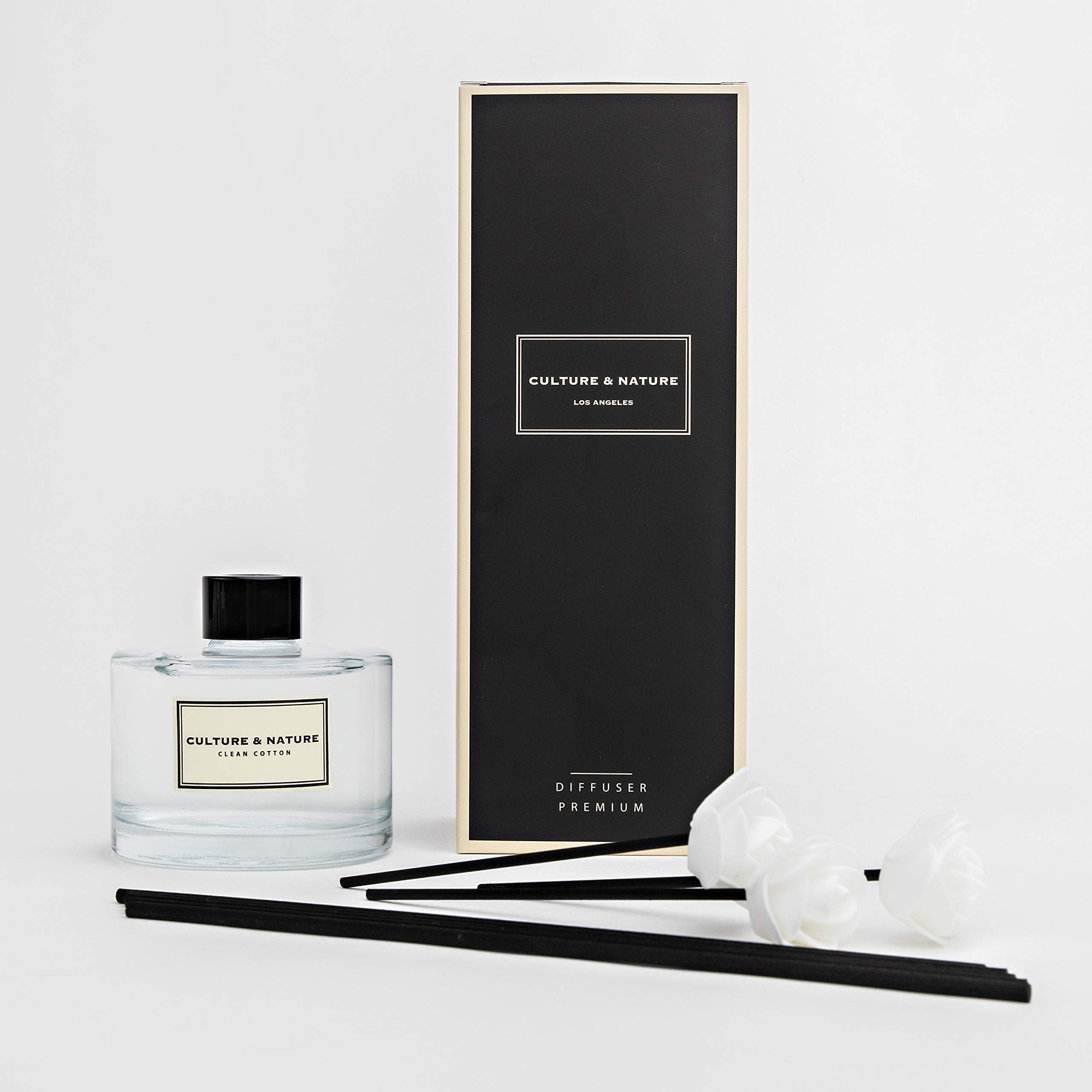 CULTURE & NATURE Reed Diffuser Set 6.7oz (200ml) Black Cherry Scented Diffuser with Sticks Home Fragrance Reed Diffuser for Bathroom Shelf Decor