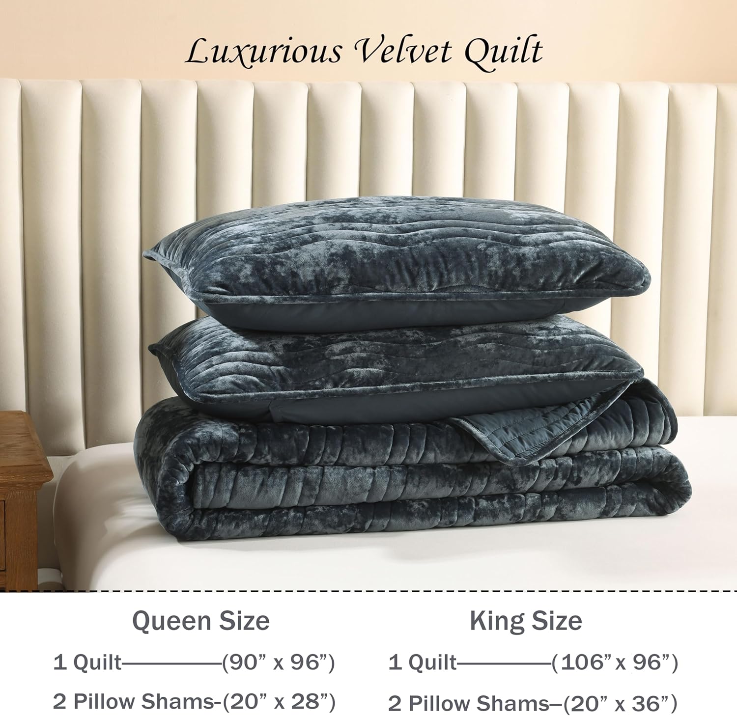 Luxury Velvet Queen Comforter Set, Blue Queen Size Comforter Sets, Stormy Blue Queen Quilt Bedding Set, Luxurious Plush Bedspreaqd Sets,Soft Lightweight Comforter for All Season