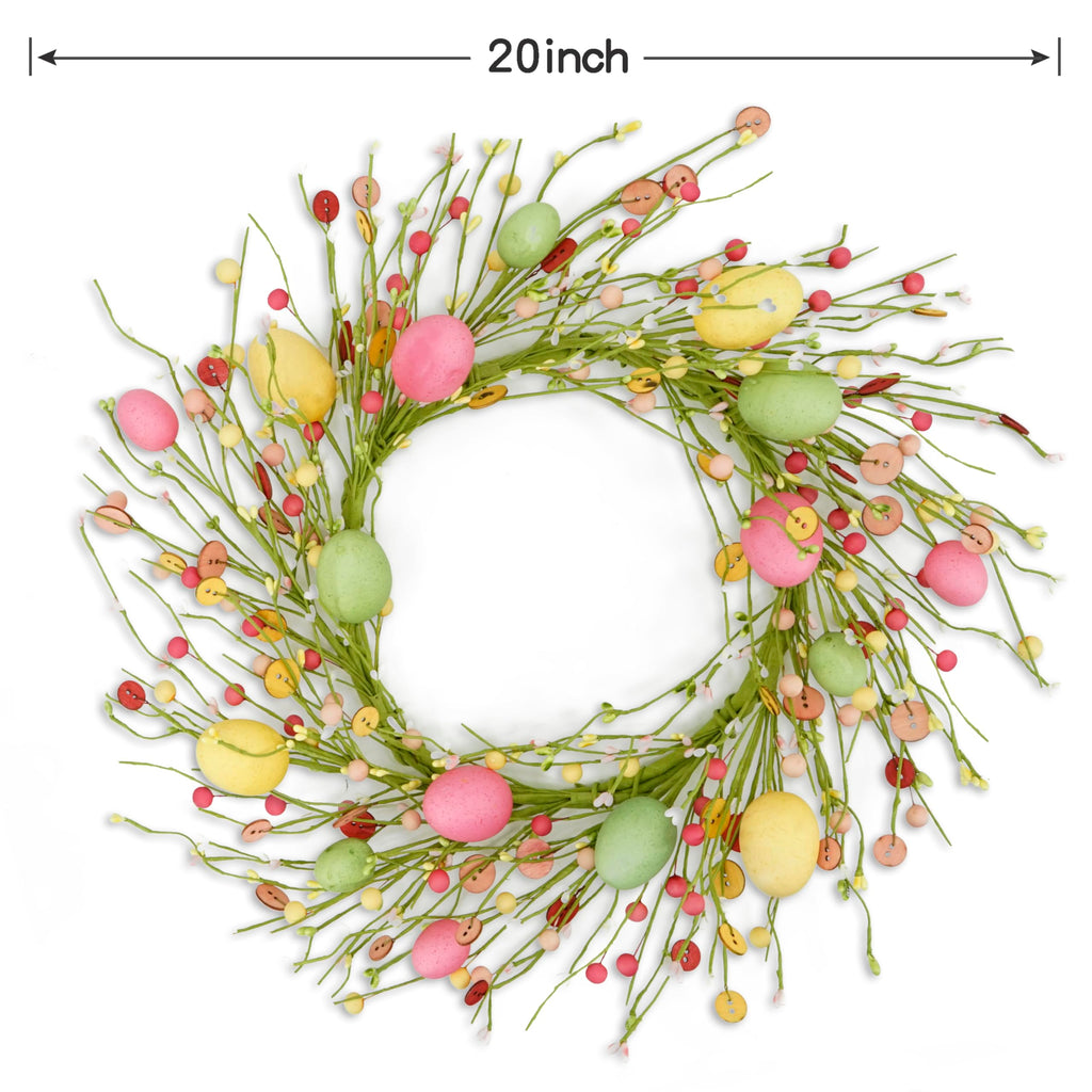 22 inch Spring Summer Wreath Tulip Wreath for Front Door with Purple Tassels, Eucalyptus Leaves, Ferns, Butterflies for Indoor Outdoor wall Festival Home Farmhouse Wedding Decor