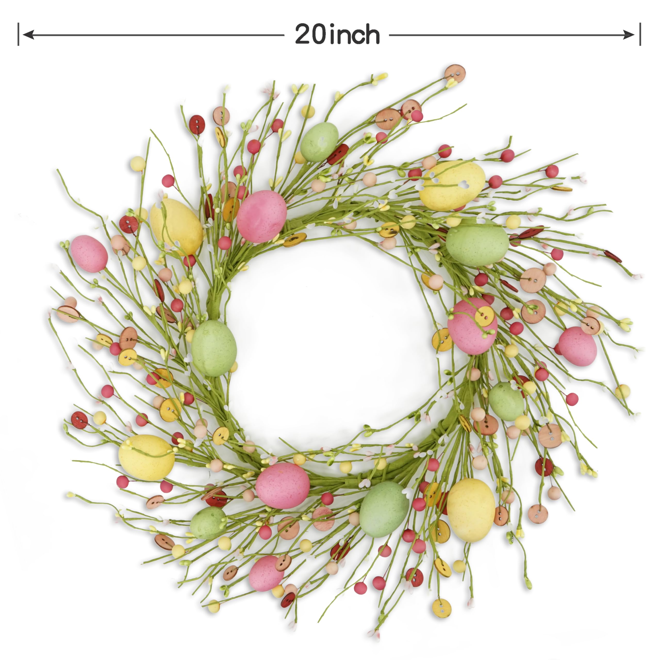 22 inch Spring Summer Wreath Tulip Wreath for Front Door with Purple Tassels, Eucalyptus Leaves, Ferns, Butterflies for Indoor Outdoor wall Festival Home Farmhouse Wedding Decor