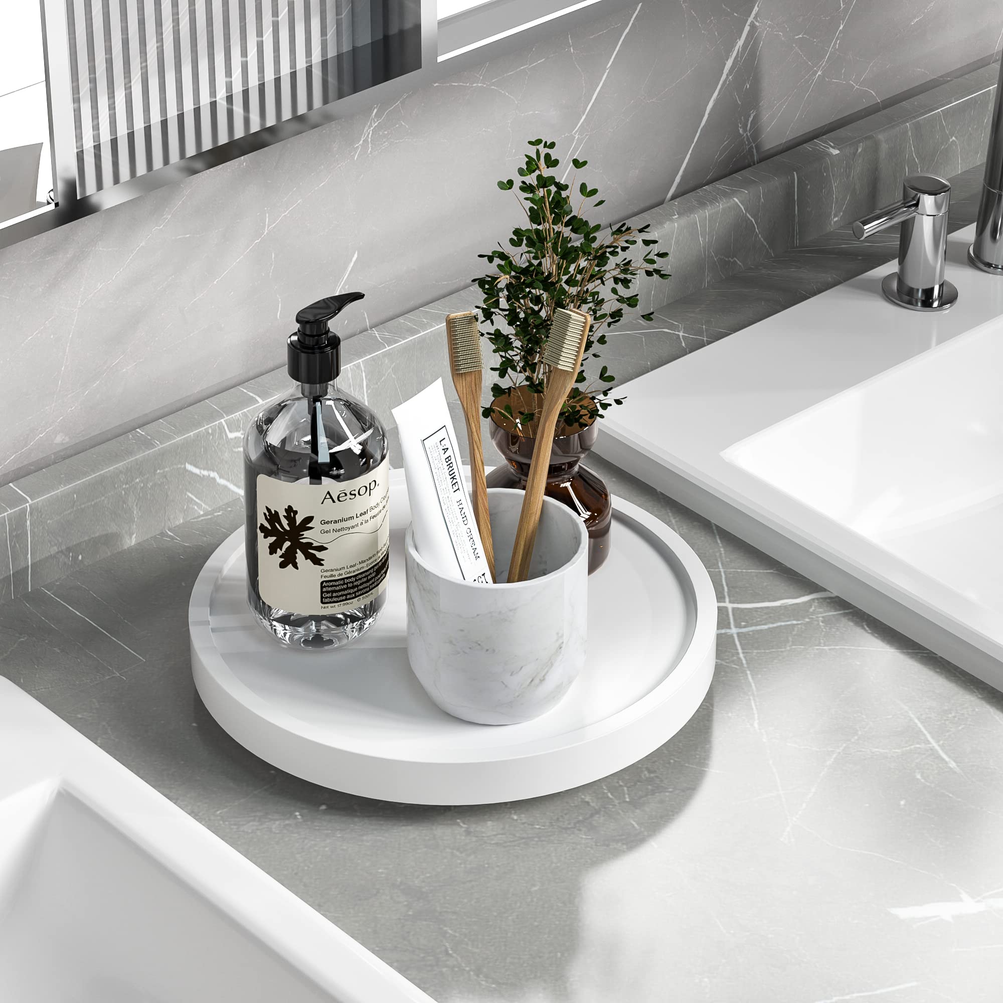 Lazy Susan Organizer, 13.2 Inch Non-Skid Bamboo Lazy Susan for Kitchen Table cabinets Closets and Kitchen Islands, Wood Turntable for Kitchen Countertop Organizer Black