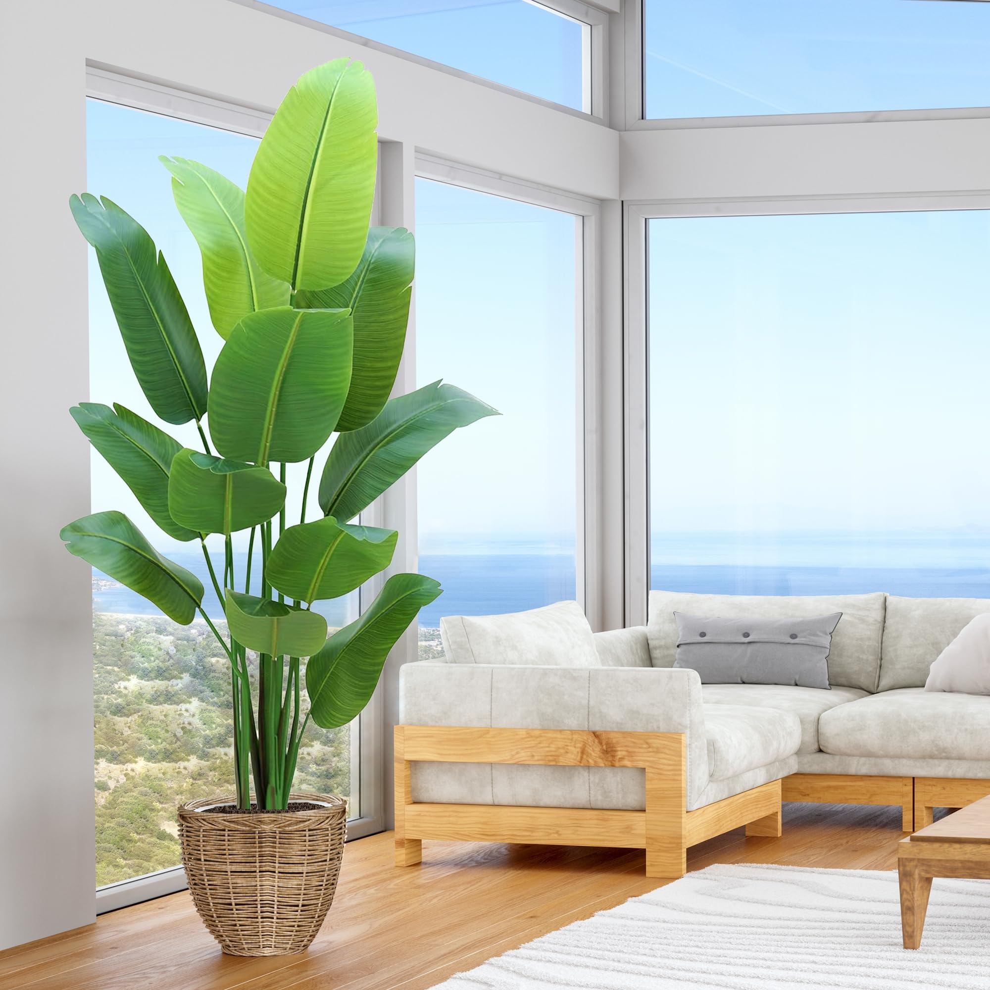 Bird of Paradise Plant Artificial 6ft,Faux Plants Indoor Tall with 12 Trunks - The Perfect Indoor Silk Floor Plant for Home Decor in Living Room, Office, and Bedroom (6FT Bird of Paradise)