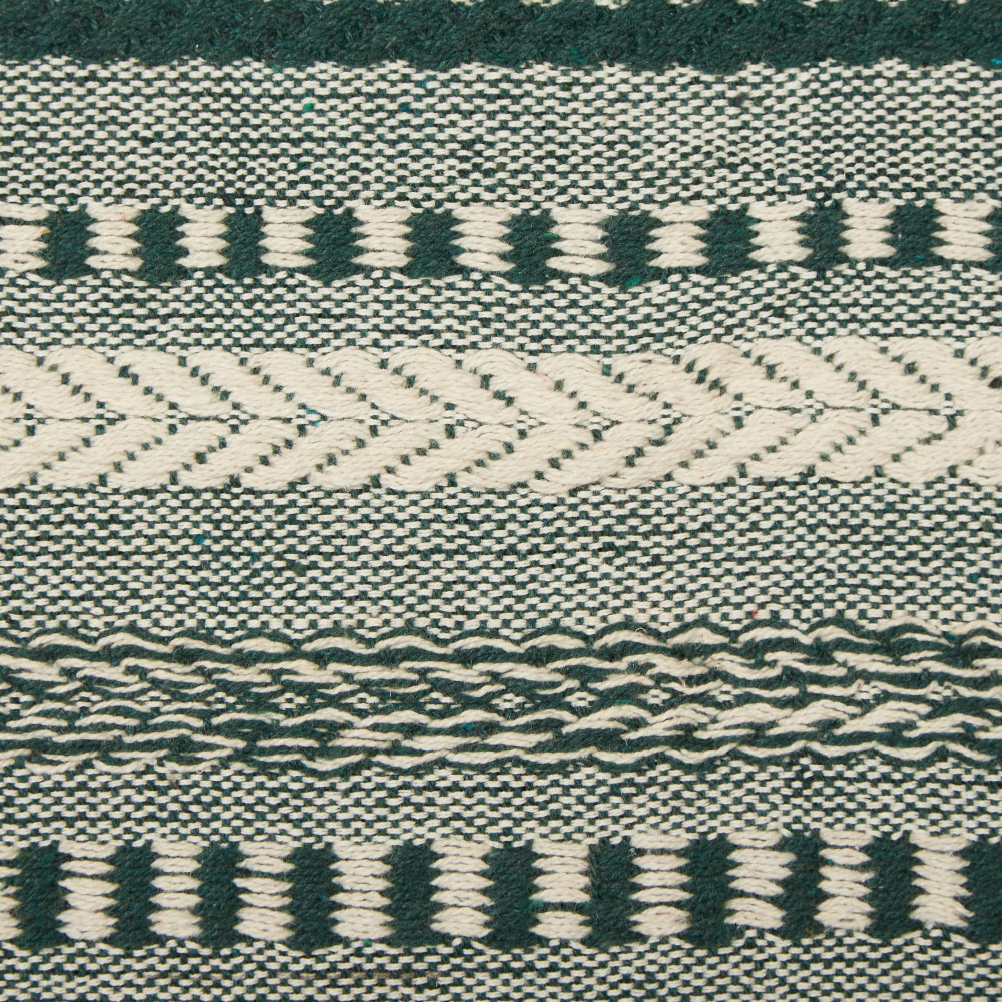 DII Farmhouse Braided Stripe Table Runner Collection, 15x72 (15x77, Fringe Included), Stone