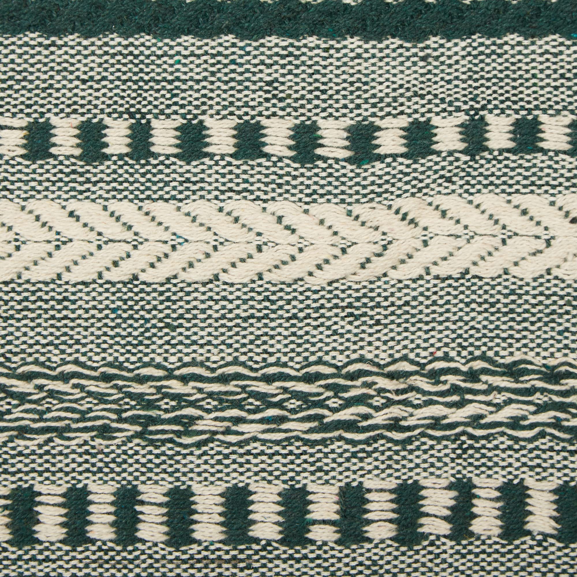 DII Farmhouse Braided Stripe Table Runner Collection, 15x72 (15x77, Fringe Included), Stone