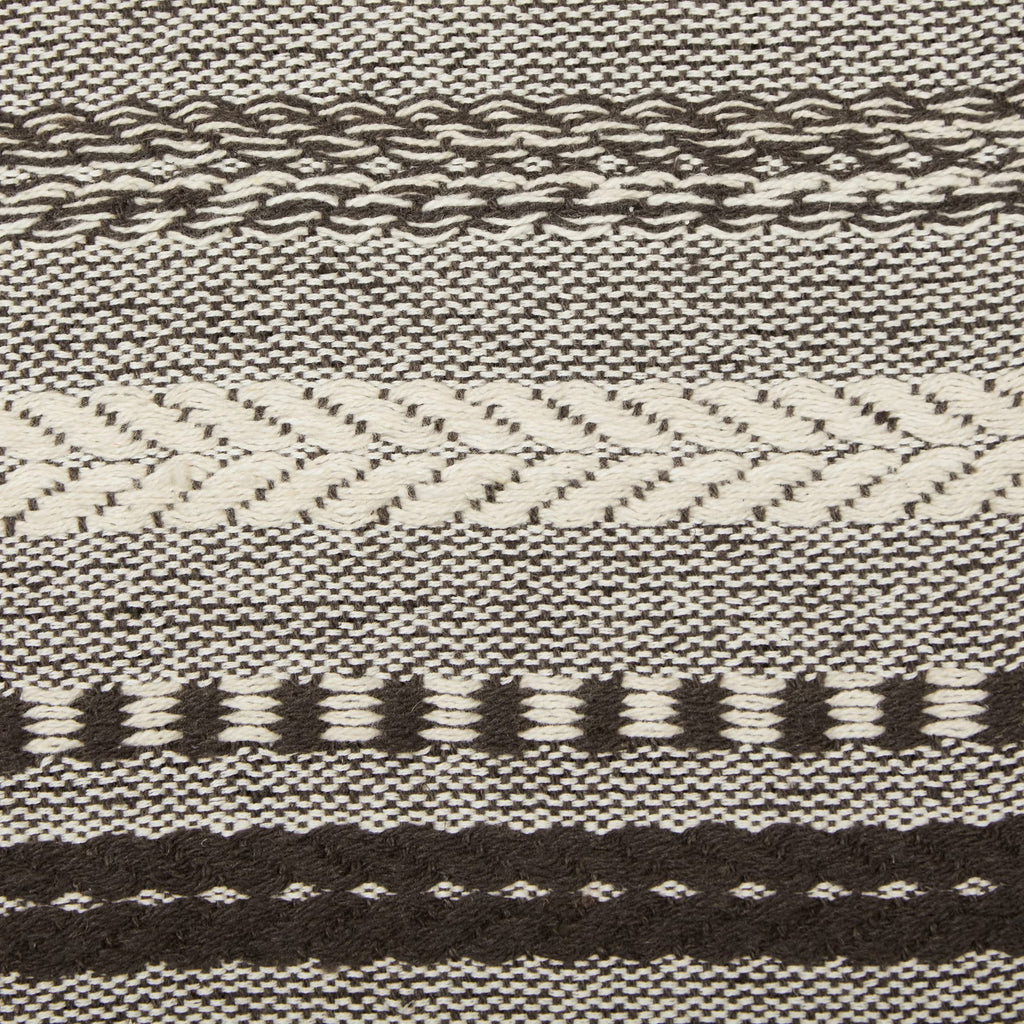 DII Farmhouse Braided Stripe Table Runner Collection, 15x72 (15x77, Fringe Included), Stone