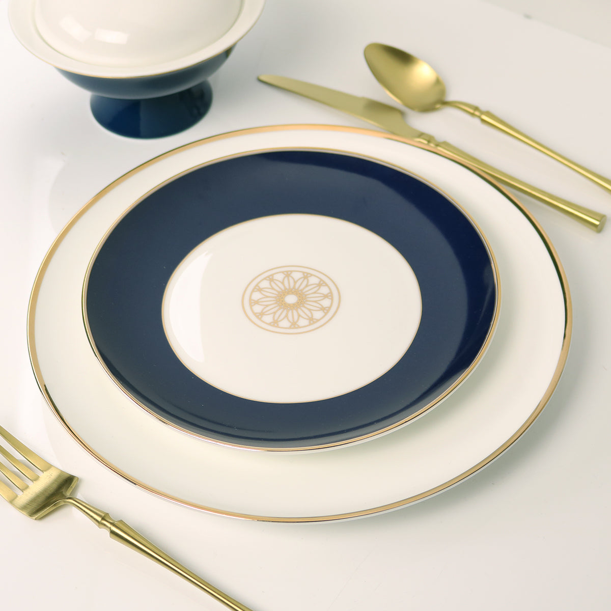 New Sapphire Blue Jewel Salad Plate- Set of 4